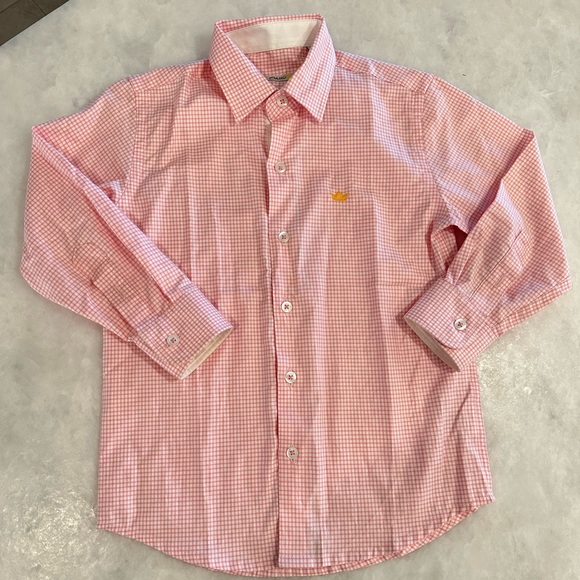 Boys 4T pink gingham dress shirt. - Picture 1 of 3